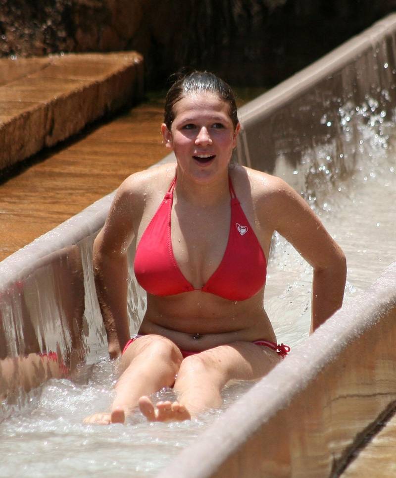 Water park boob slips